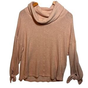 Anthropologie Saturday Sunday Oversized Cowl Neck Light Pink Sweater Size M